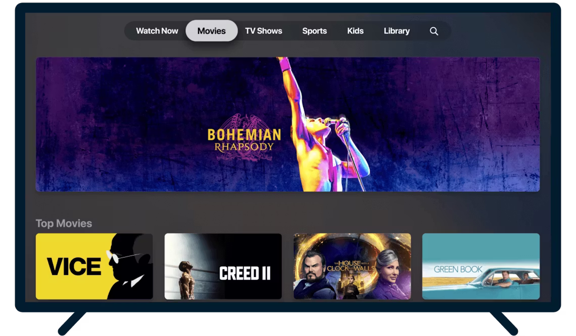 Page d'accueil avec un VPN pour Apple TV Plus.
